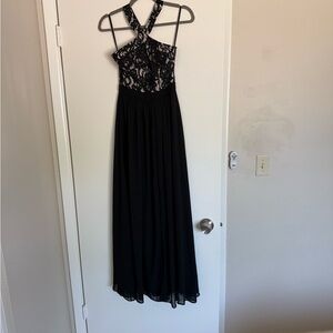 Lulu's Black Sequin Halter Maxi Dress